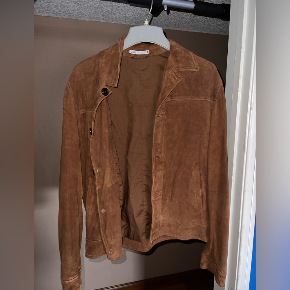 Men’s Zara Bomber Jacket (Light Brown) - Size Large